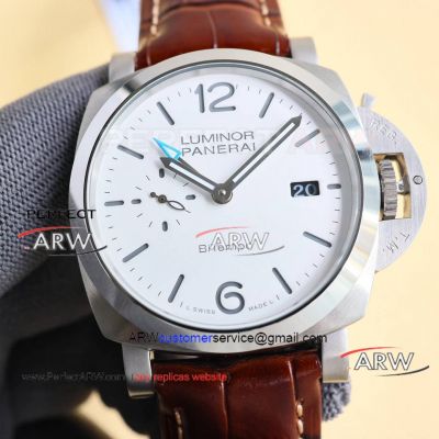 Replica Panerai SUBMERSIBLE BMG-TECH™ ─ 42mm Submersible Series White Dial Leather Strap Watch 